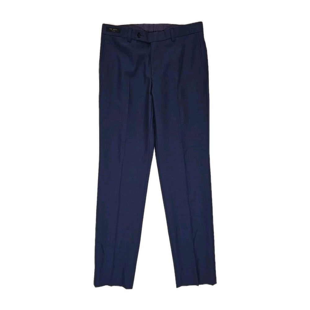 Ted Baker London Julian Pant Mens 30R Blue 100% Wool Dress Trousers Canada Made